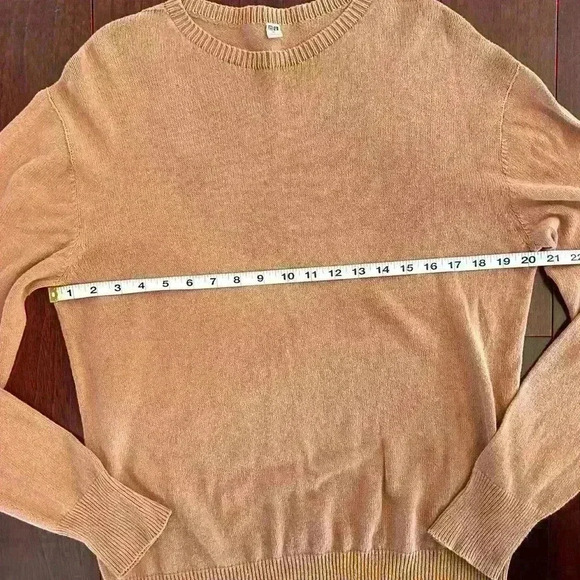 Uniqlo Women’s Crew Neck Pullover Knit Sweater Cotton Linen Orange Size M - Picture 6 of 7